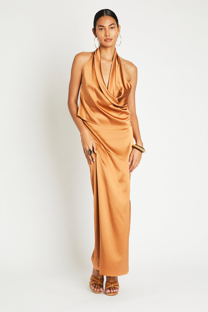 + Beryll Silk Skirt Naomi | Copper