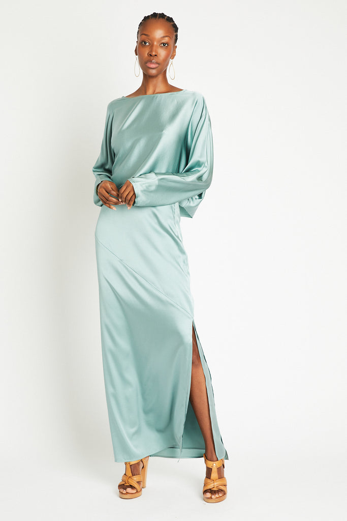 + Beryll Silk Skirt Naomi | Mint