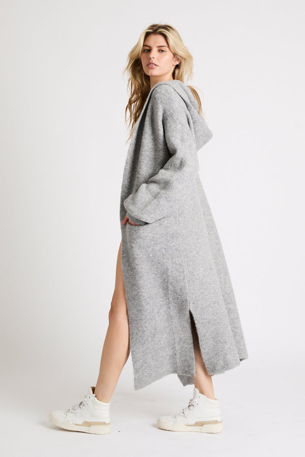 +Beryll Adina Cashmere Coat with Hood | Light Gray - +Beryll Worn By Good People