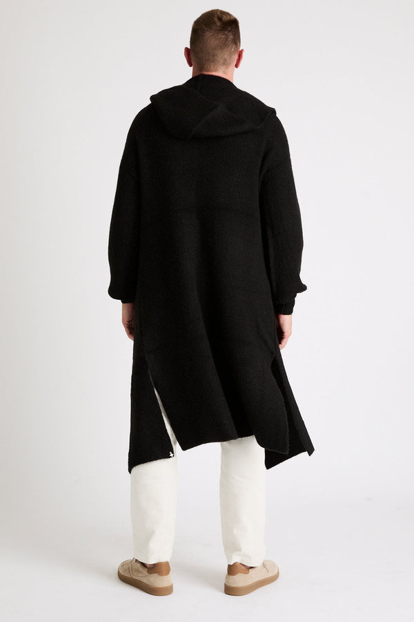 +Beryll Alvaro Cashmere Coat with Hood | Black - +Beryll Worn By Good People