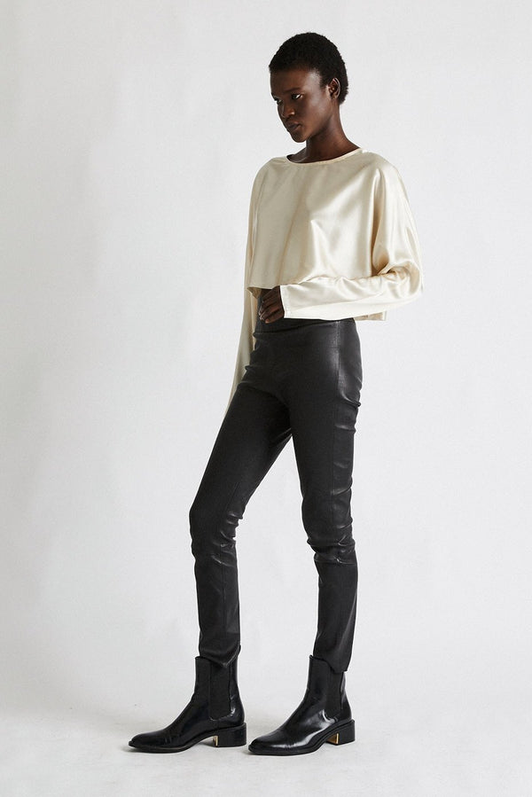 + Beryll Leather Stretch Pants w/ Cotton Lining | Black - +Beryll Worn By Good People