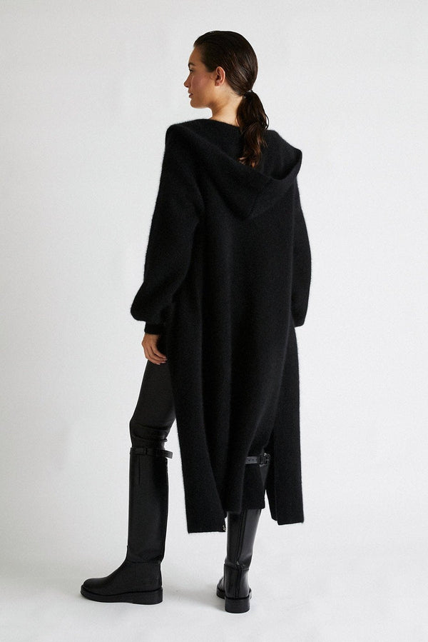 + Beryll Pure Cashmere Coat with Hood | Black Rock - +Beryll Worn By Good People