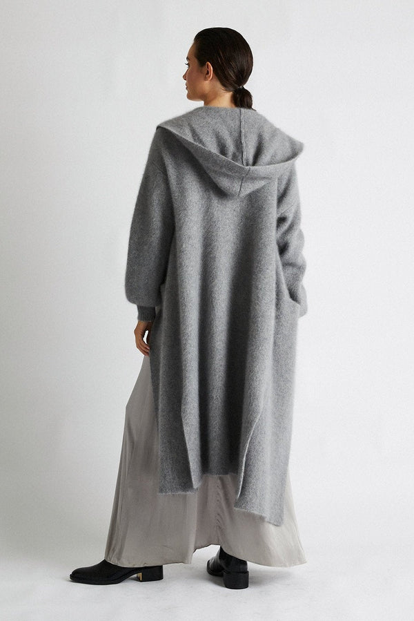 + Beryll Pure Cashmere Coat with Hood | Pebble Gray - +Beryll Worn By Good People