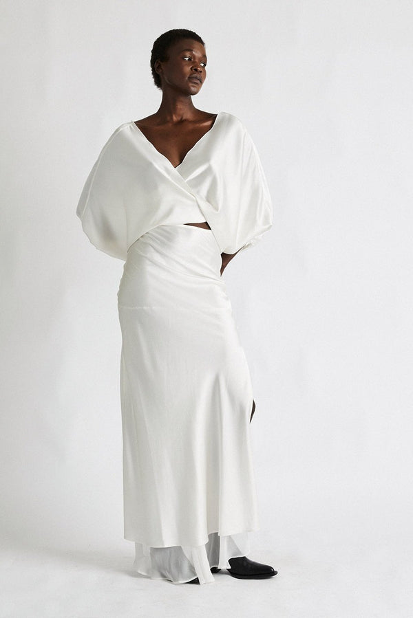 + Beryll Silk Skirt Helena | Off-White - +Beryll Worn By Good People
