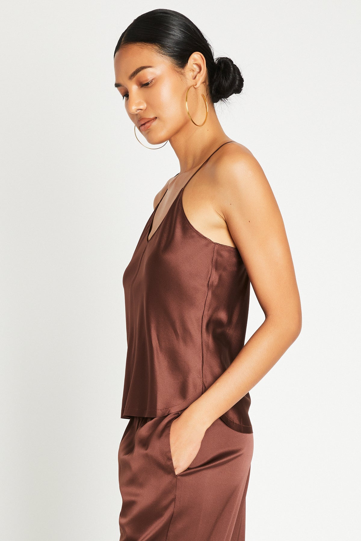 Brooklyn silk top (COCOA)