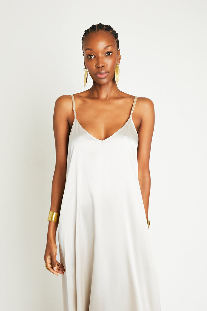 off white silk slip dress Jane Summers Keats Off White Tea Length Wedding Reception and Bridal Party Dress 2 / Off White , female , adult