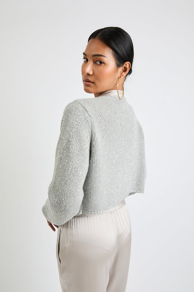 + Beryll Katharine Cropped Sparkle Cardigan | Dove