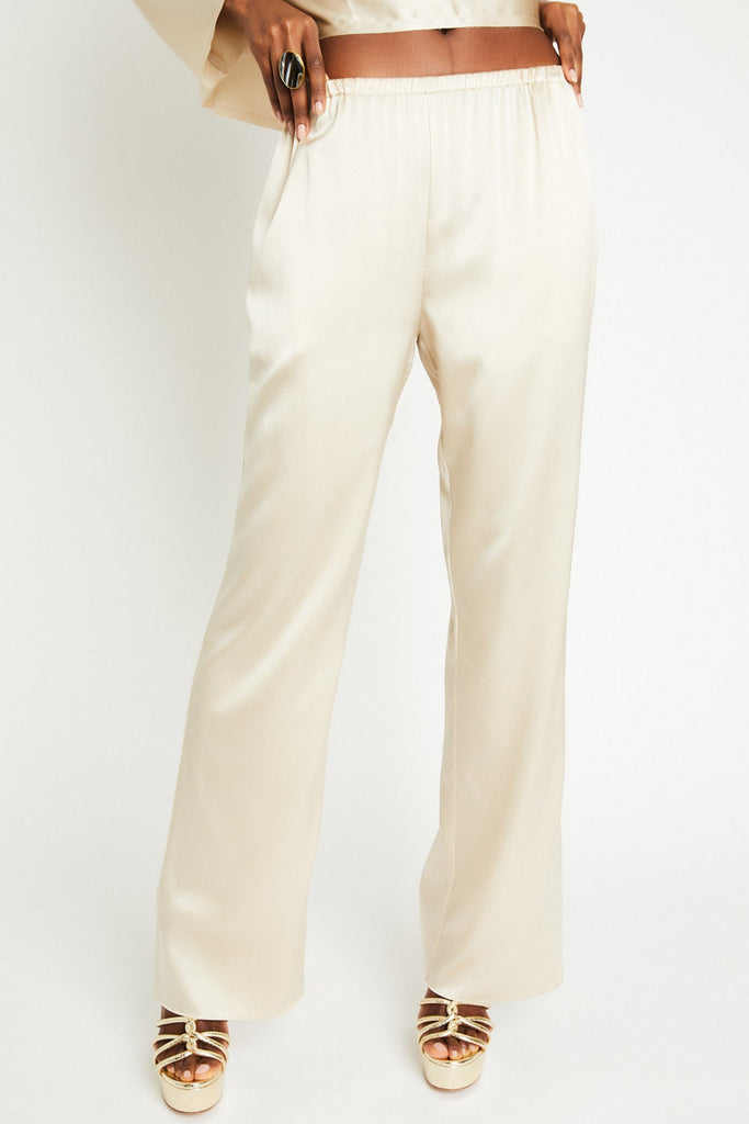 Liz Silk Pants | Latte