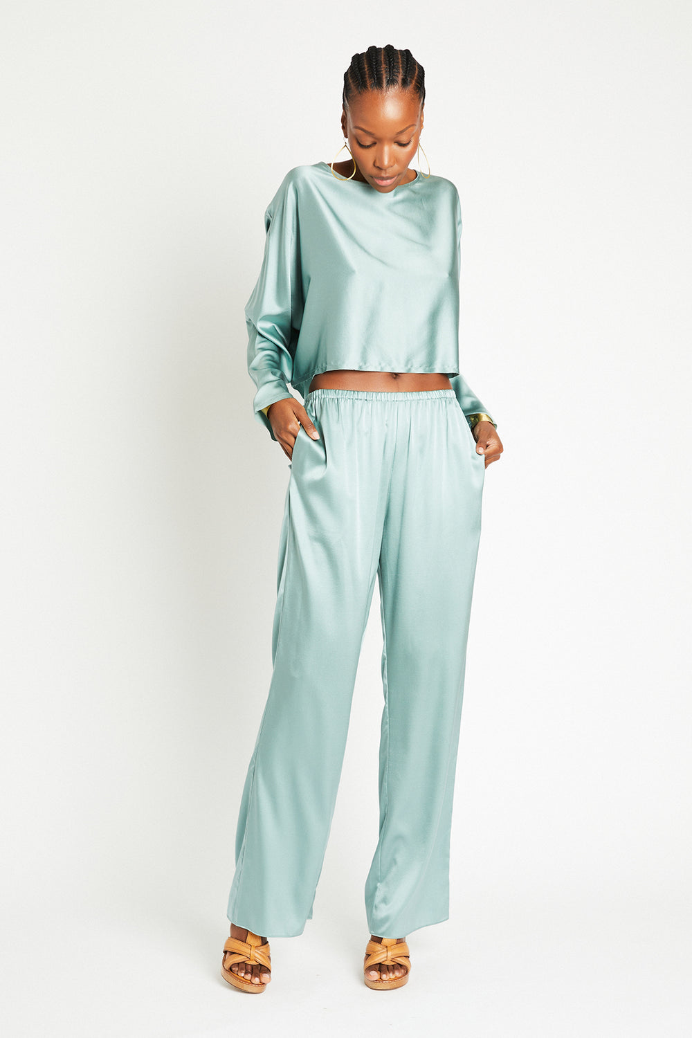 + Beryll Liz Silk Pants | Mint - + Beryll Liz Silk Pants | Mint