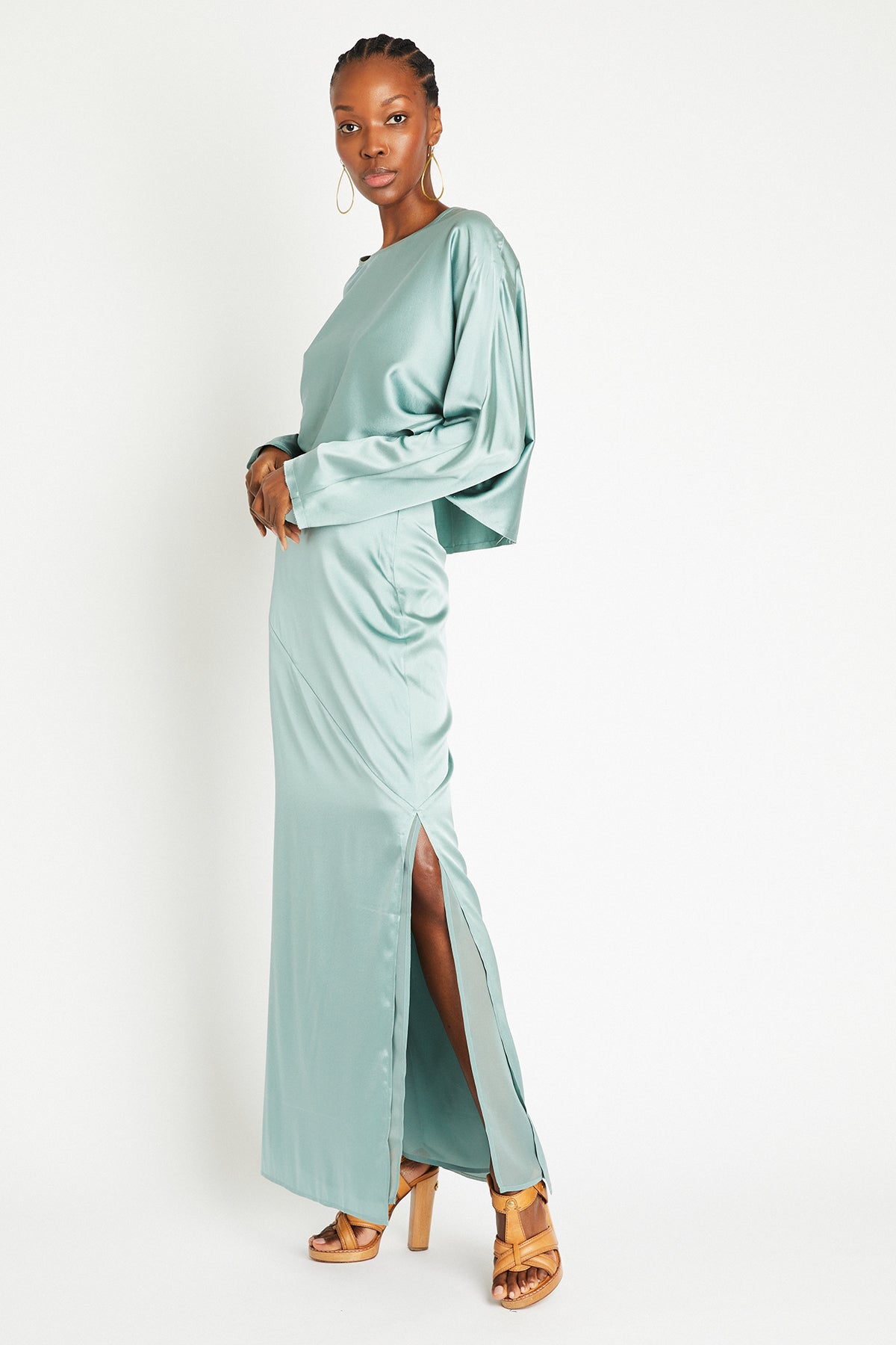 + Beryll Naomi Silk Skirt | Mint - + Beryll Naomi Silk Skirt | Mint