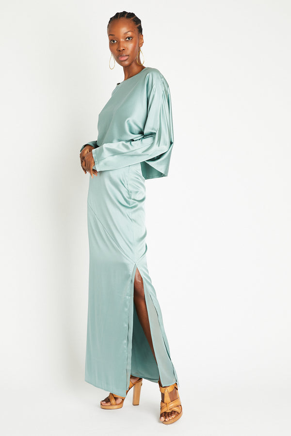 + Beryll Silk Skirt Naomi | Mint