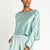 + Beryll Sierra Silk Long Sleeve Cropped Top | Mint