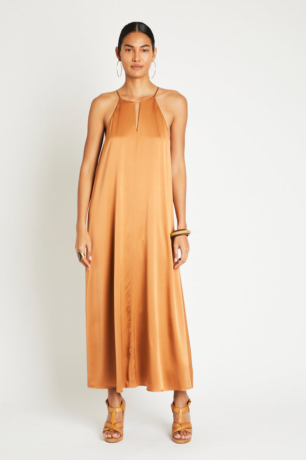 + Beryll Silk Dress Sienna | Copper