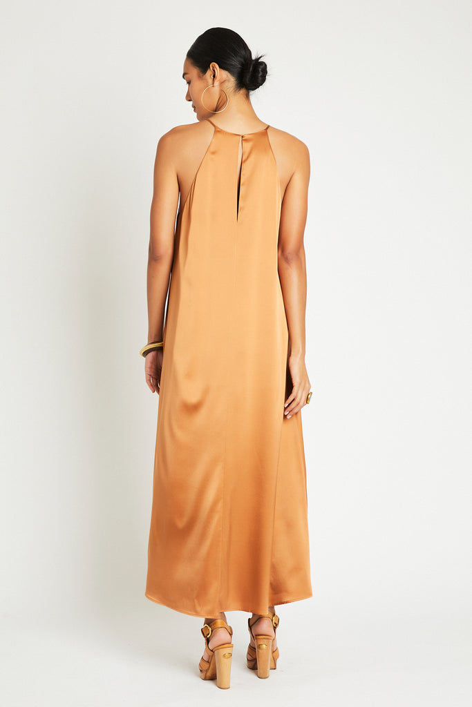 silk copper dress + Beryll Sienna Silk Dress
