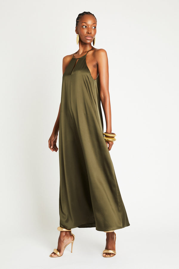 + Beryll Silk Dress Sienna | Olive