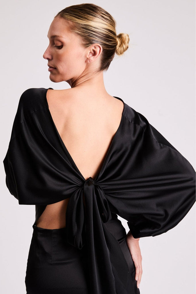 Ali Silk Wrap Top | Black - +Beryll Worn By Good People