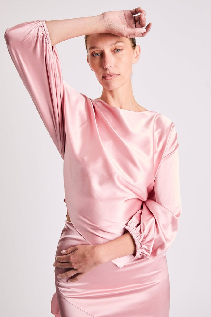 Ali Silk Wrap Top | Rose - +Beryll Worn By Good People