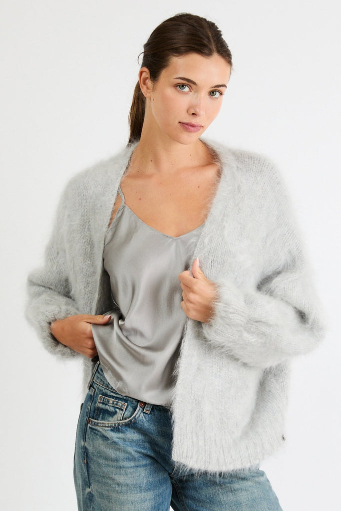 Anita Cashmere Cardigan | Shell Gray - +Beryll Worn By Good People