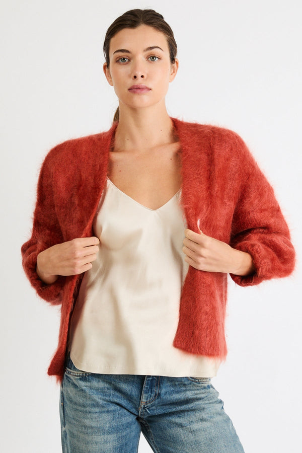 Anita Cashmere Cropped Cardigan | Burnt Orange - +Beryll Worn By Good People