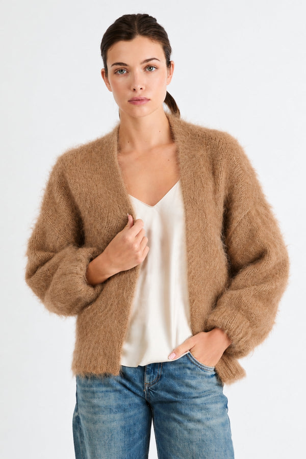 Anita Cashmere Cropped Cardigan | Camel - +Beryll Worn By Good People