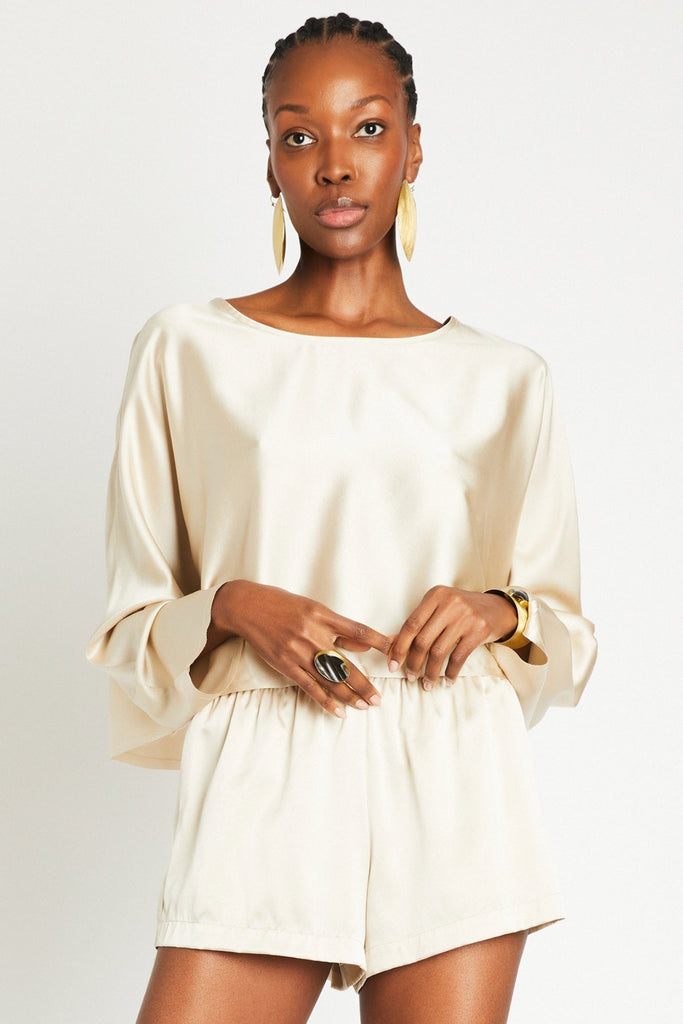 Awar Silk Shorts | Latte - +Beryll Worn By Good People
