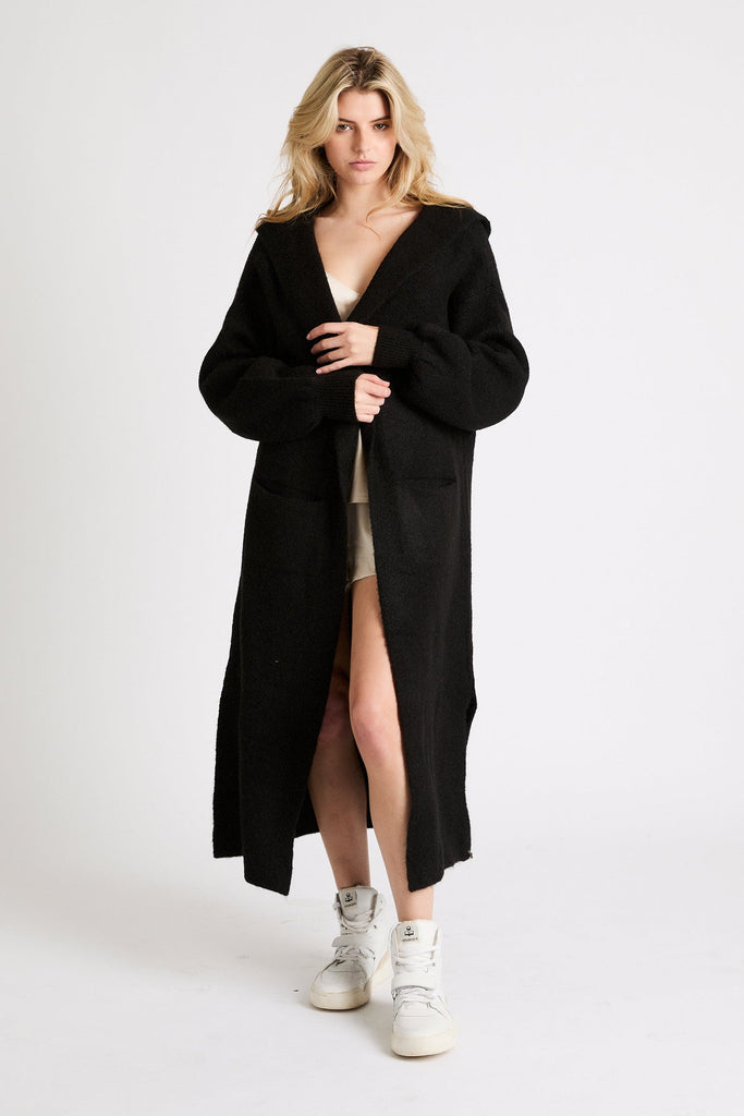 +Beryll Adina Cashmere Coat with Hood | Black - +Beryll Worn By Good People