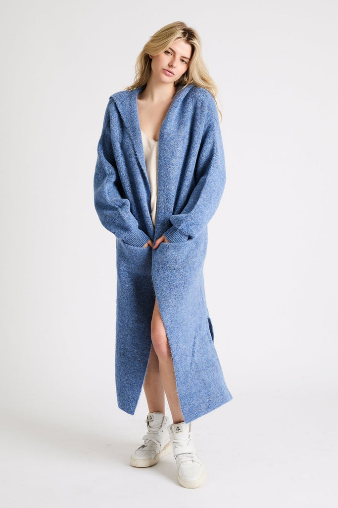 +Beryll Adina Cashmere Coat with Hood | Juicy Blue - +Beryll Worn By Good People