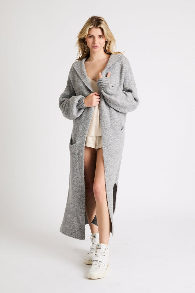 +Beryll Adina Cashmere Coat with Hood | Light Gray - +Beryll Worn By Good People