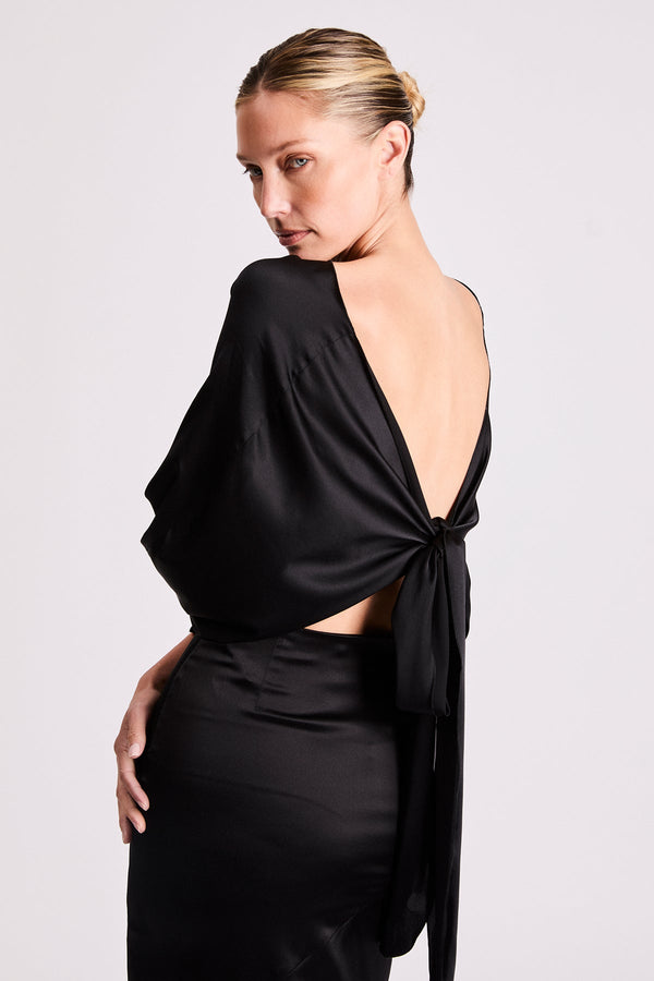 + Beryll Ali Silk Wrap Top | Black - +Beryll Worn By Good People