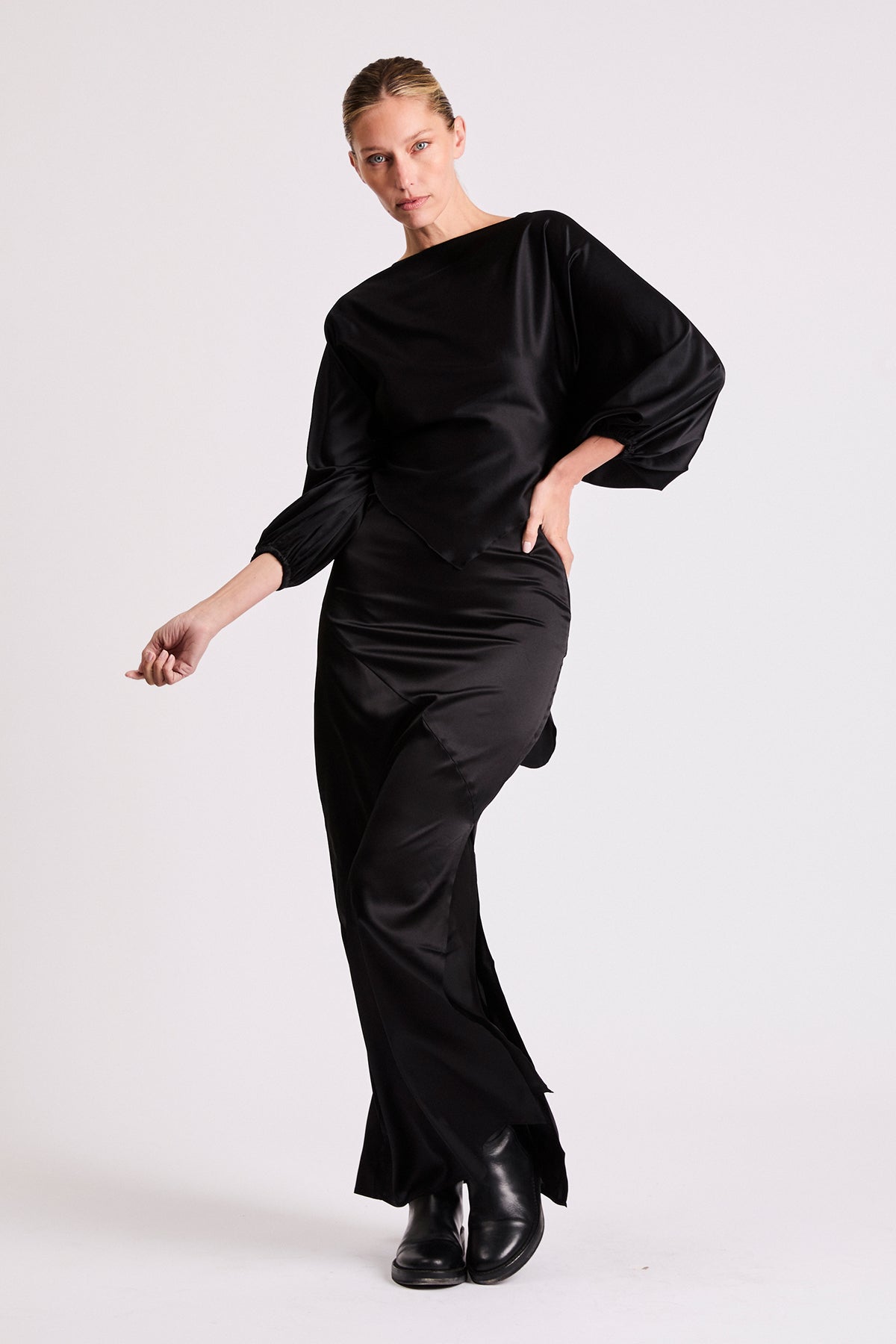 Ali Silk Wrap Top | Black - +Beryll Worn By Good People
