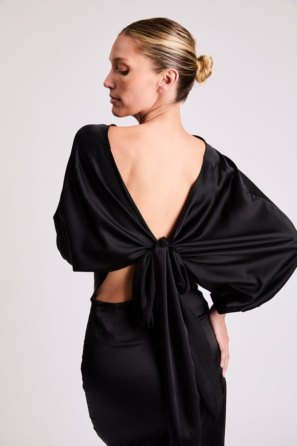 + Beryll Ali Silk Wrap Top | Black - +Beryll Worn By Good People