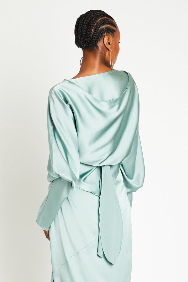 + Beryll Ali Silk Wrap Top | Mint - +Beryll Worn By Good People