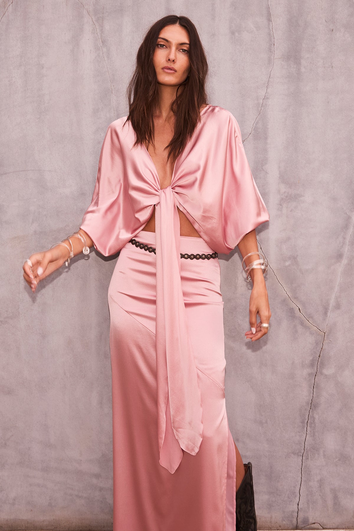 Beryll Ali Silk Wrap Top | Rose - +Beryll Worn By Good People