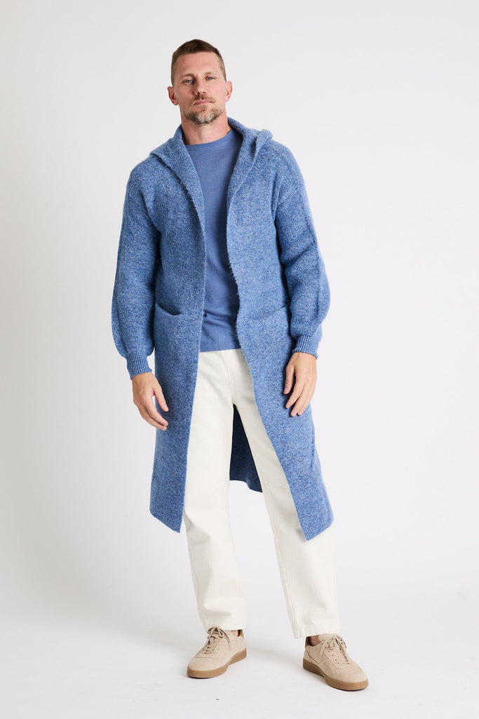 +Beryll Alvaro Cashmere Coat with Hood | Juicy Blue - +Beryll Worn By Good People