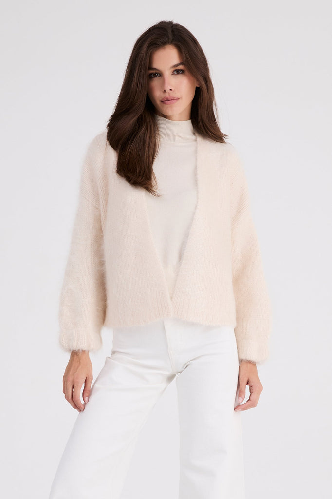 + Beryll Anita Cashmere Cropped Cardigan | Milk - +Beryll Worn By Good People