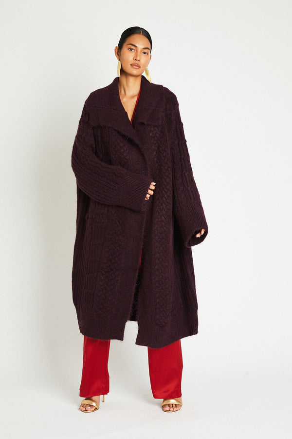 + Beryll Anna Cashmere Coat | Burgundy - +Beryll Worn By Good People