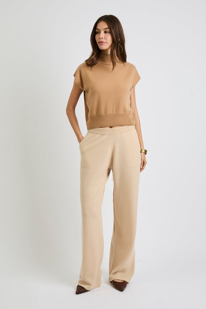 + Beryll Anne Cashmere Cap Sleeve Top | Almond - +Beryll Worn By Good People