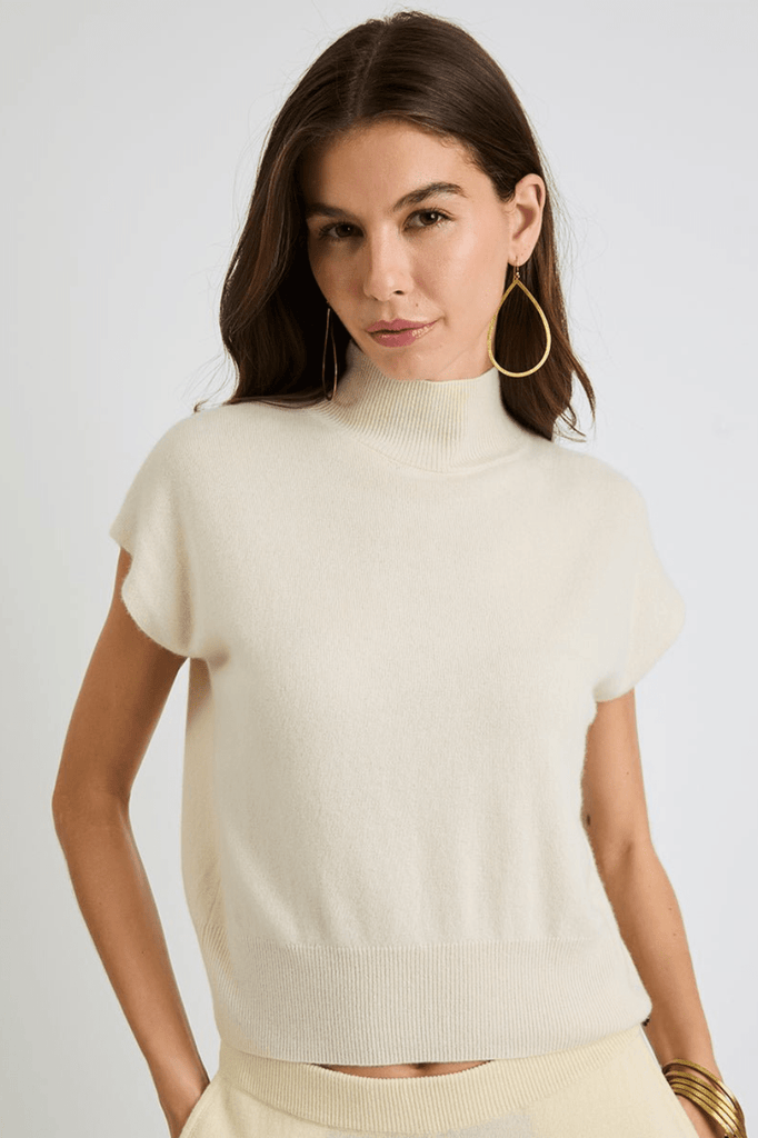 + Beryll Anne Cashmere Cap Sleeve Top | Ivory - +Beryll Worn By Good People