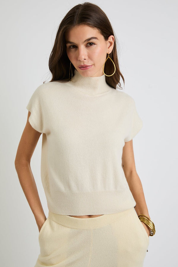 + Beryll Anne Cashmere Cap Sleeve Top | Ivory - +Beryll Worn By Good People