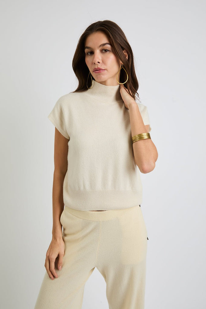 + Beryll Anne Cashmere Cap Sleeve Top | Ivory - +Beryll Worn By Good People