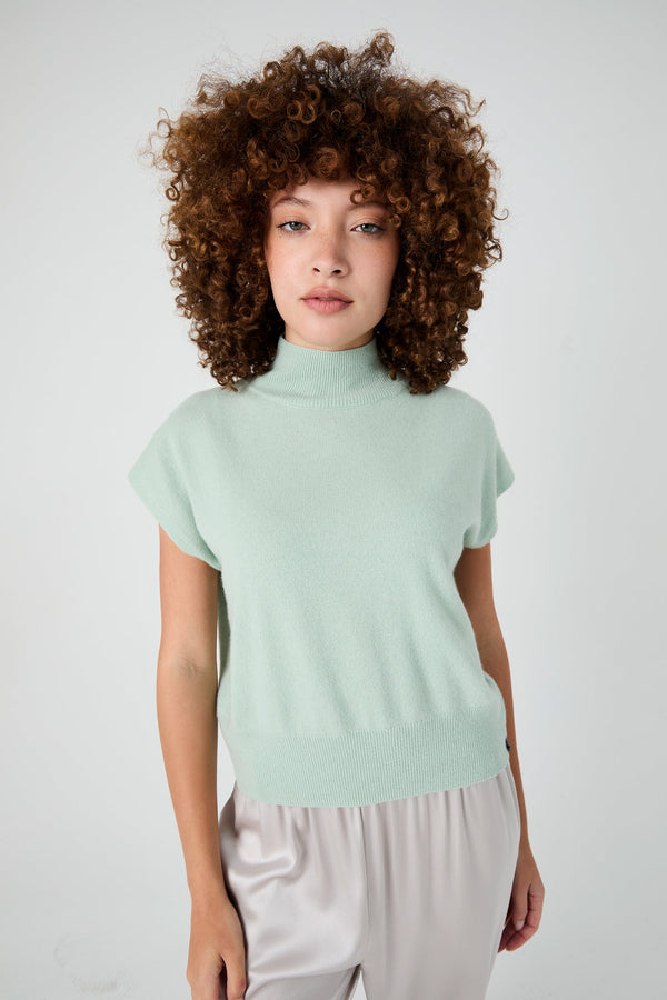 + Beryll Anne Cashmere Cap Sleeve Top | Mint - +Beryll Worn By Good People