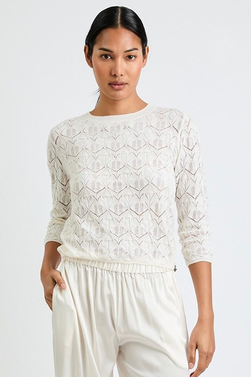 + Beryll Candy Lace Cashmere Top | Winter White - +Beryll Worn By Good People