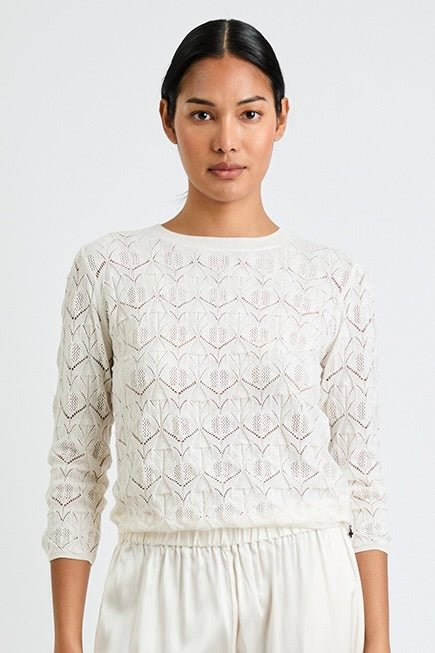 + Beryll Candy Lace Cashmere Top | Winter White - +Beryll Worn By Good People