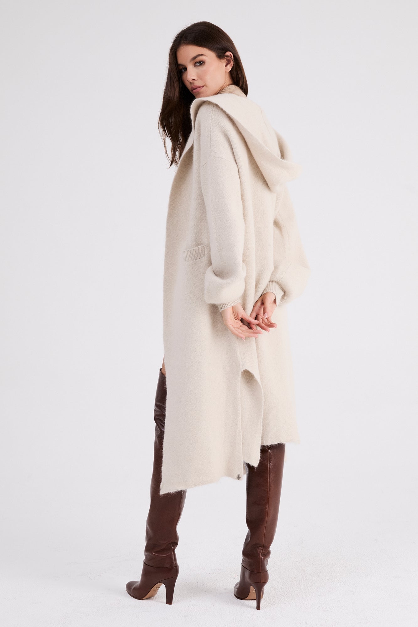 + Beryll Vivian Cashmere Coat w/ Hood | Shell Beach - + Beryll Cashmere Coat with Hood | Shell Beach - +Beryll Worn By Good People