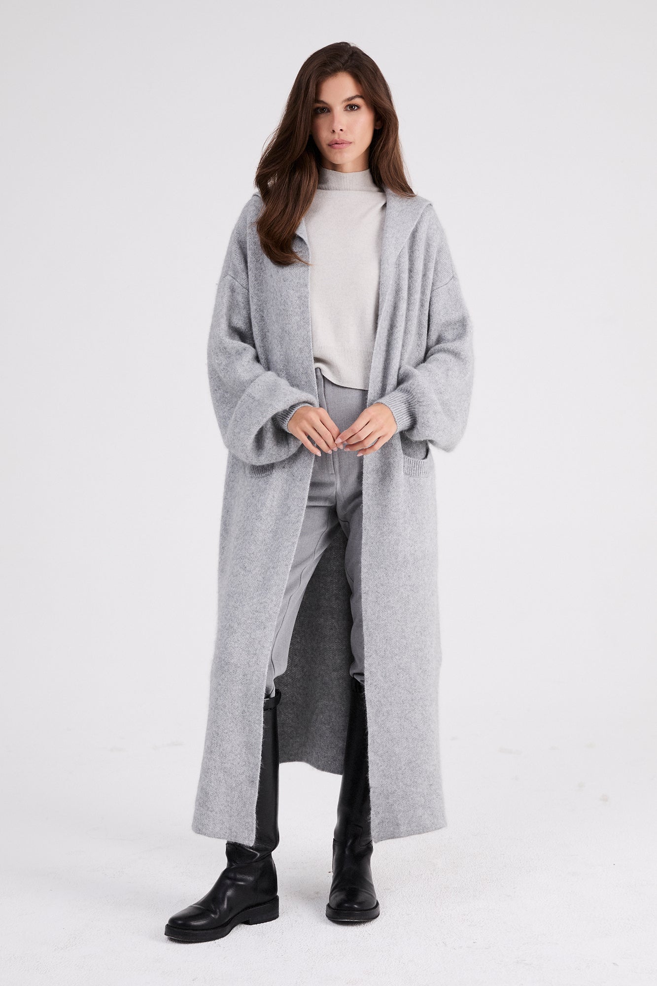 + Beryll Cashmere Coat with Hood | Shell Gray - + Beryll Cashmere Coat with Hood | Shell Gray - +Beryll Worn By Good People