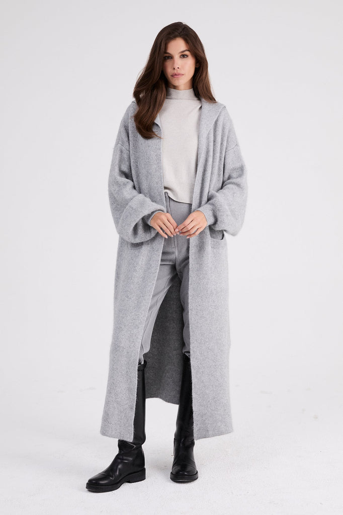 + Beryll Cashmere Coat with Hood | Shell Gray - +Beryll Worn By Good People