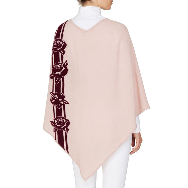 +Beryll Cashmere Flower Poncho | Bordeaux - +Beryll Worn By Good People