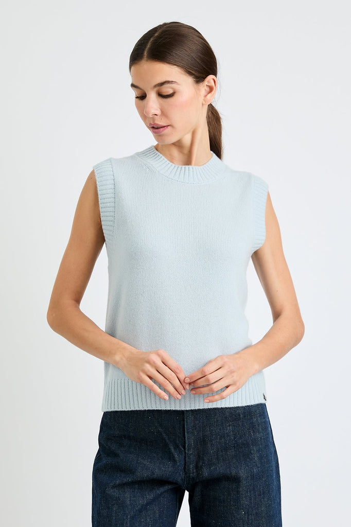 + Beryll Chloe Cashmere Top | Powder Blue - +Beryll Worn By Good People