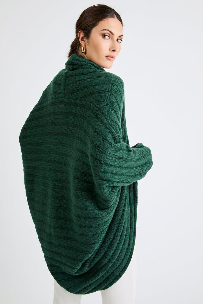 + Beryll Cocoon Cashmere Cardigan | Bottle Green - +Beryll Worn By Good People