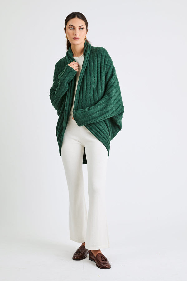 + Beryll Cocoon Cashmere Cardigan | Bottle Green - +Beryll Worn By Good People